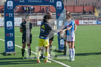 2022-01-16 - The two captains before the kick-off during the Italian Serie A Women 2021/2022 match between Pomigliano Calcio Femminile vs Juventus Women on January 16, 2022 at the Stadium Ugo Gobbato in Pomigliano Italy - CALCIO POMIGLIANO VS JUVENTUS FC - ITALIAN SERIE A WOMEN - SOCCER