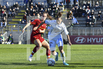 2022-01-15 - Elisabetta Oliviero of Empoli F.C. Ladies and Emilie Bosshard Haavi of A.S. Roma during the 12th day of the Serie A Championship between A.S. Roma Women and Empoli F.C. Ladies at the stadio Tre Fontane on 15th of January, 2022 in Rome, Italy. - AS ROMA WOMEN VS EMPOLI LADIES - ITALIAN SERIE A WOMEN - SOCCER
