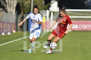 2022-01-15 - Emilie Bosshard Haavi of A.S. Roma and Elisabetta Oliviero of Empoli F.C. Ladies during the 12th day of the Serie A Championship between A.S. Roma Women and Empoli F.C. Ladies at the stadio Tre Fontane on 15th of January, 2022 in Rome, Italy. - AS ROMA WOMEN VS EMPOLI LADIES - ITALIAN SERIE A WOMEN - SOCCER
