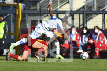 2022-01-15 - Tecla Pettenuzzo of AS Roma Women and Chanté-Mary Dompig of Empoli F.C. Ladies during the 12th day of the Serie A Championship between A.S. Roma Women and Empoli F.C. Ladies at the stadio Tre Fontane on 15th of January, 2022 in Rome, Italy. - AS ROMA WOMEN VS EMPOLI LADIES - ITALIAN SERIE A WOMEN - SOCCER