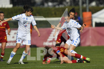2022-01-15 - Manuela Giugliano of AS Roma Women and Isotta Nocchi of Empoli F.C. Ladies  during the 12th day of the Serie A Championship between A.S. Roma Women and Empoli F.C. Ladies at the stadio Tre Fontane on 15th of January, 2022 in Rome, Italy. - AS ROMA WOMEN VS EMPOLI LADIES - ITALIAN SERIE A WOMEN - SOCCER