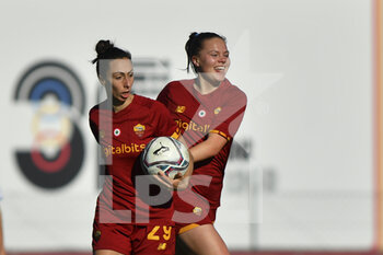 2022-01-15 - Paloma Lazaro of AS Roma Women and Emilie Bosshard Haavi of A.S. Roma during the 12th day of the Serie A Championship between A.S. Roma Women and Empoli F.C. Ladies at the stadio Tre Fontane on 15th of January, 2022 in Rome, Italy. - AS ROMA WOMEN VS EMPOLI LADIES - ITALIAN SERIE A WOMEN - SOCCER