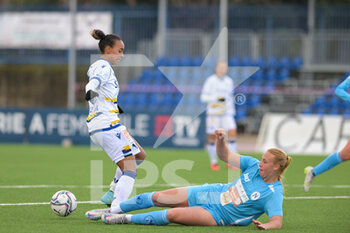 2022-02-26 - Lana Golob (2) Napoli Femminile fights for the ball with  Lineth Cedeño (19) Hellas Verona Women during the Italian Serie A Women 2021/2022 match between Napoli Femminile vs Hellas Verona Women on February 26, 2022 at the Stadium Giuseppe Piccolo in Cercola Italy - NAPOLI FEMMINILE VS HELLAS VERONA WOMEN - ITALIAN SERIE A WOMEN - SOCCER