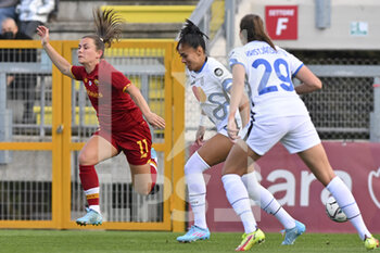 2022-02-27 - Emilie Bosshard Haavi of A.S. Roma during the 15th day of the Serie A Championship between A.S. Roma Women and Inter Women at the stadio Tre Fontane on 25th of January, 2022 in Rome, Italy. - AS ROMA VS INTER - FC INTERNAZIONALE - ITALIAN SERIE A WOMEN - SOCCER