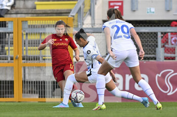 2022-02-27 - Emilie Bosshard Haavi of A.S. Roma during the 15th day of the Serie A Championship between A.S. Roma Women and Inter Women at the stadio Tre Fontane on 25th of January, 2022 in Rome, Italy. - AS ROMA VS INTER - FC INTERNAZIONALE - ITALIAN SERIE A WOMEN - SOCCER