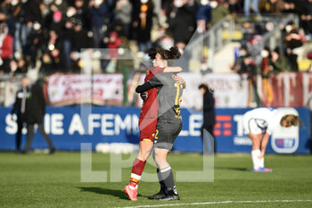 2022-02-27 - Lucia Di Guglielmo and Camelia Ceasar of AS Roma during the Serie A Women match between AS Roma and FC Internazionale at Stadio Tre Fontane on February 27, 2022 in Rome, Italy. - AS ROMA VS INTER - FC INTERNAZIONALE - ITALIAN SERIE A WOMEN - SOCCER