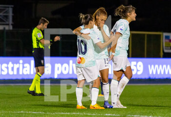 2022-09-30 - Inter´s Beatrice Merlo, Tatiana Bonetti and Elisa Polli - COMO WOMEN VS INTER - FC INTERNAZIONALE - ITALIAN SERIE A WOMEN - SOCCER