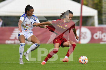 2022-10-23 - Elin Landström of AS Roma Women and Matilde PAVAN of F.C. Como Women during the 7th day of the Serie A Championship between A.S. Roma Women and F.C. Como Women at the stadio Tre Fontane on 23th of September, 2022 in Rome, Italy. - AS ROMA VS COMO WOMEN - ITALIAN SERIE A WOMEN - SOCCER