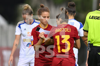 2022-10-23 - Manuela Giugliano of AS Roma Women and Elisa Bartoli of AS Roma Women during the 7th day of the Serie A Championship between A.S. Roma Women and F.C. Como Women at the stadio Tre Fontane on 23th of September, 2022 in Rome, Italy. - AS ROMA VS COMO WOMEN - ITALIAN SERIE A WOMEN - SOCCER