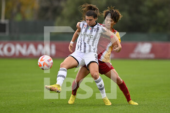 2022-12-11 - Sofia Cantore of Juventus Women and Moeka Minami of AS Roma Women during the 12th day of the Serie A Championship between A.S. Roma Women and Juventus F.C. Women at the Stadio Tre Fontane on 11th of December, 2022 in Rome, Italy. - AS ROMA VS JUVENTUS FC - ITALIAN SERIE A WOMEN - SOCCER