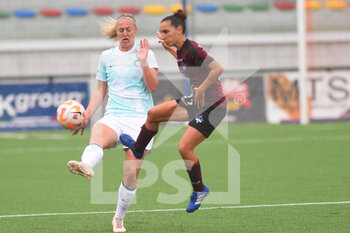 2022-12-10 - Zhanna Ferrario  Pomigliano Calcio competes for the ball with Anja Sonstevold FC Inter  during the Women’s Serie A match between Pomigliano Calcio   v FC Inter  at Stadio Comunale Palma Campania - POMIGLIANO CALCIO VS INTER - FC INTERNAZIONALE - ITALIAN SERIE A WOMEN - SOCCER