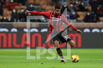2022-01-06 - Junior Messias of AC Milan scores a goal during the Serie A 2021/22 football match between AC Milan and AS Roma at Giuseppe Meazza Stadium, Milan, Italy on January 06, 2022 - AC MILAN VS AS ROMA - ITALIAN SERIE A - SOCCER