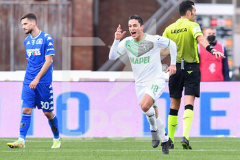 2022-01-09 - Giacomo Raspadori (Sassuolo) celebrates after scoring a goal - EMPOLI FC VS US SASSUOLO - ITALIAN SERIE A - SOCCER