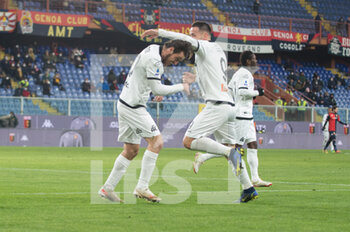 2022-01-09 - BASTONI SIMONE (Spezia) and MANAJ REY (Spezia) - celebrates after scoring a goal - GENOA CFC VS SPEZIA CALCIO - ITALIAN SERIE A - SOCCER