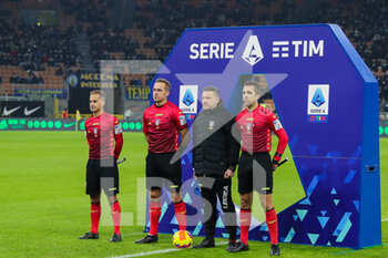 2022-01-09 - Referee Luca Pairetto, Assistant Filippo Bercigli, Assistant Alessio Berti and Assistant Marco Serra during the Serie A 2021/22 football match between FC Internazionale and SS Lazio at Giuseppe Meazza Stadium, Milan, Italy on January 09, 2022 - INTER - FC INTERNAZIONALE VS SS LAZIO - ITALIAN SERIE A - SOCCER