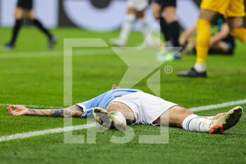 2022-01-09 - Ciro Immobile of SS Lazio reacts during the Serie A 2021/22 football match between FC Internazionale and SS Lazio at Giuseppe Meazza Stadium, Milan, Italy on January 09, 2022 - INTER - FC INTERNAZIONALE VS SS LAZIO - ITALIAN SERIE A - SOCCER