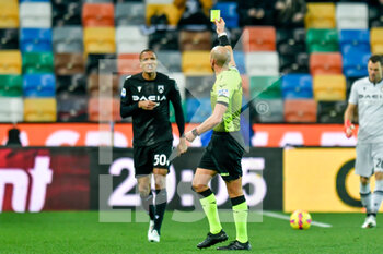 2022-01-09 - Yellow card for Udinese’s Nascimento Rodrigo Becao - UDINESE CALCIO VS ATALANTA BC - ITALIAN SERIE A - SOCCER