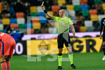 2022-01-09 - Yellow card for Udinese’s Gerard Deulofeu after the goal of Atalanta' s Ruslan Malinovskyi - UDINESE CALCIO VS ATALANTA BC - ITALIAN SERIE A - SOCCER
