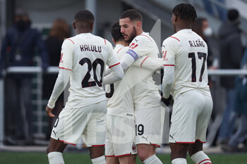 2022-01-09 - Theo Hernandez (AC Milan) celebrates after scoring his side's second goal of the match - VENEZIA FC VS AC MILAN - ITALIAN SERIE A - SOCCER
