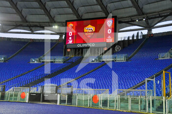2022-01-16 - empty south curve causes pandemic during the  Italian Football Championship League A 2021/2022 match between AS Roma vs Cagliari at the Olimpic Stadium in Rome  on 16 January 2021. - AS ROMA VS CAGLIARI CALCIO - ITALIAN SERIE A - SOCCER