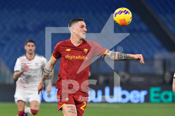 2022-01-16 - Nicolo' Zaniolo (AS Roma) during the  Italian Football Championship League A 2021/2022 match between AS Roma vs Cagliari at the Olimpic Stadium in Rome  on 16 January 2021. - AS ROMA VS CAGLIARI CALCIO - ITALIAN SERIE A - SOCCER
