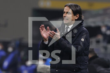 2022-01-22 - Simone Inzaghi Head Coach of FC Internazionale reacts during the Serie A 2021/22 football match between FC Internazionale and Venezia FC at Giuseppe Meazza Stadium, Milan, Italy on January 22, 2022 - INTER - FC INTERNAZIONALE VS VENEZIA FC - ITALIAN SERIE A - SOCCER
