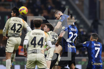 2022-01-22 - Edin Dzeko of FC Internazionale scores a goal during the Serie A 2021/22 football match between FC Internazionale and Venezia FC at Giuseppe Meazza Stadium, Milan, Italy on January 22, 2022 - INTER - FC INTERNAZIONALE VS VENEZIA FC - ITALIAN SERIE A - SOCCER