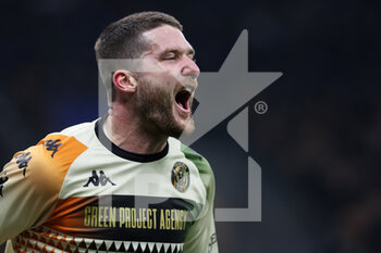 2022-01-22 - Thomas Henry of Venezia FC celebrates after scoring a goal during the Serie A 2021/22 football match between FC Internazionale and Venezia FC at Giuseppe Meazza Stadium, Milan, Italy on January 22, 2022 - INTER - FC INTERNAZIONALE VS VENEZIA FC - ITALIAN SERIE A - SOCCER