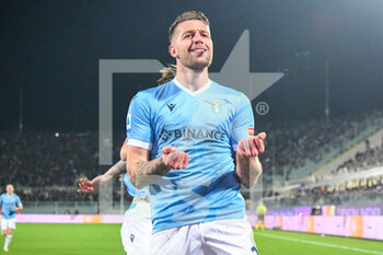 2022-02-05 - Sergej Milinkovic-Savic (Lazio) celebrates after scoring the 0 - 1 goal - ACF FIORENTINA VS SS LAZIO - ITALIAN SERIE A - SOCCER