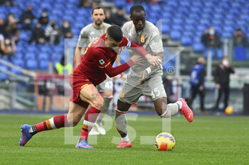2022-02-05 - Gianluca Mancini of A.S. Roma and Kelvin Yeboah of Genoa CFC during the 24th day of the Serie A Championship between A.S. Roma vs Genoa CFC on 5th February 2022 at the Stadio Olimpico in Rome, Italy. - AS ROMA VS GENOA CFC - ITALIAN SERIE A - SOCCER