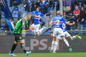 2022-02-06 - Stefano Sensi (Sampdoria) celebrates after scoring a goal 2 - 0 - UC SAMPDORIA VS US SASSUOLO - ITALIAN SERIE A - SOCCER