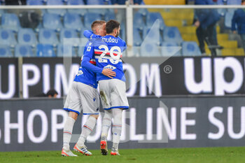 2022-02-06 - Andrea Conti and Nicola Murru (Sampdoria) celebrates after scoring a goal 3 - 0 - UC SAMPDORIA VS US SASSUOLO - ITALIAN SERIE A - SOCCER