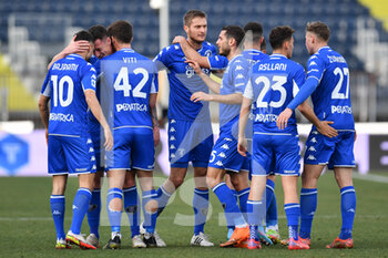 2022-02-13 - Empoli FC players celebrate after a goal - EMPOLI FC VS CAGLIARI CALCIO - ITALIAN SERIE A - SOCCER