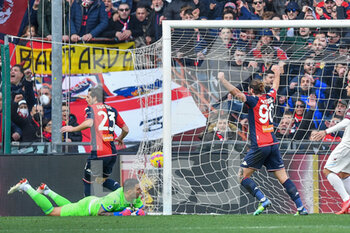 2022-02-13 - Mattia Destro 
 and Manolo Portanova (Genoa) celebrates after scoring a goal - GENOA CFC VS US SALERNITANA - ITALIAN SERIE A - SOCCER
