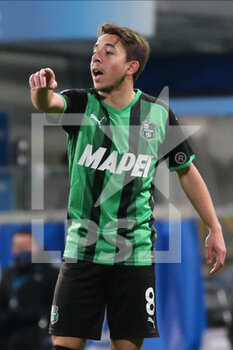 2022-02-13 - Maxime Lopes of US SASSUOLO gestures during the Serie A match between US Sassuolo and AS Roma at Mapei Stadium-Città del Tricolore on February 13, 2022 in Reggio Emilia, Italy. - US SASSUOLO VS AS ROMA - ITALIAN SERIE A - SOCCER