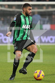 2022-02-13 - Gregoire Defrel of US SASSUOLO in action during the Serie A match between US Sassuolo and AS Roma at Mapei Stadium-Città del Tricolore on February 13, 2022 in Reggio Emilia, Italy. - US SASSUOLO VS AS ROMA - ITALIAN SERIE A - SOCCER
