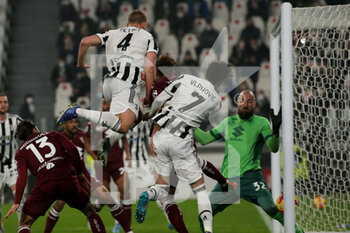 2022-02-18 - Matthijs De Ligt (Juventus FC) scores the goal - JUVENTUS FC VS TORINO FC - ITALIAN SERIE A - SOCCER