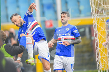 2022-02-19 - Fabio Quagliarella  (Sampdoria) celebrates after scoring a goal 1 -0 - UC SAMPDORIA VS EMPOLI FC - ITALIAN SERIE A - SOCCER