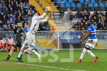 2022-02-19 - Wladimiro Falcone  (Sampdoria) Omar Colley (Sampdoria) - UC SAMPDORIA VS EMPOLI FC - ITALIAN SERIE A - SOCCER