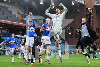 2022-02-19 - Team Sampdoria celebrates after scoring a match - UC SAMPDORIA VS EMPOLI FC - ITALIAN SERIE A - SOCCER
