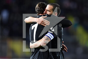 2022-02-26 - Dusan Vlahovic (Juventus FC) celebrates after scoring a goal with Leonardo Bonucci (Juventus FC) - EMPOLI FC VS JUVENTUS FC - ITALIAN SERIE A - SOCCER