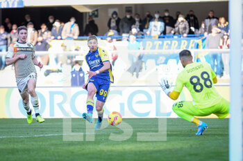 2022-02-27 - Verona's Giovanni Simeone scores a goal 1-0 - HELLAS VERONA FC VS VENEZIA FC - ITALIAN SERIE A - SOCCER