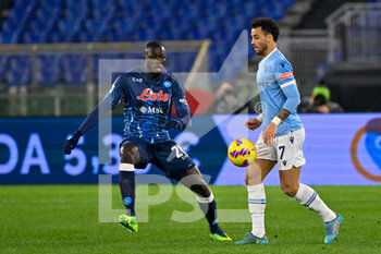 2022-02-27 - Kalidou Koulibaly (SSC Napoli) Felipe Anderson (SS Lazio)  during the Italian Football Championship League A 2021/2022 match between SS Lazio vs SSC Napoli at the Olimpic Stadium in Rome on 27 February 2022. - SS LAZIO VS SSC NAPOLI - ITALIAN SERIE A - SOCCER