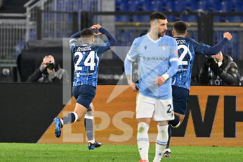 2022-02-27 - Lorenzo Insigne (SSC Napoli) celebrates after scoring the goal 0-1 during the Italian Football Championship League A 2021/2022 match between SS Lazio vs SSC Napoli at the Olimpic Stadium in Rome on 27 February 2022. - SS LAZIO VS SSC NAPOLI - ITALIAN SERIE A - SOCCER