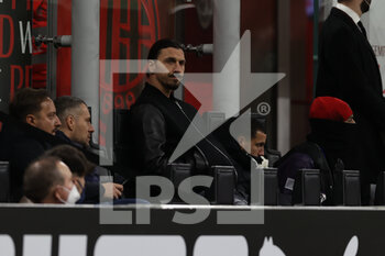 2022-02-25 - Zlatan Ibrahimovic of AC Milan reacts during the Serie A 2021/22 football match between AC Milan and Udinese Calcio at Giuseppe Meazza Stadium, Milan, Italy on February 25, 2022 - AC MILAN VS UDINESE CALCIO - ITALIAN SERIE A - SOCCER
