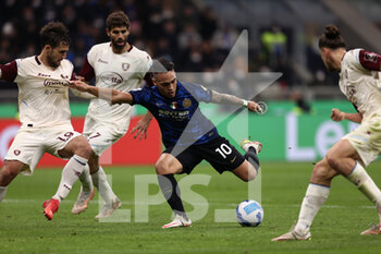 2022-03-04 - Lautaro Martinez (FC Internazionale) scores his side's second goal of the match - INTER - FC INTERNAZIONALE VS US SALERNITANA - ITALIAN SERIE A - SOCCER