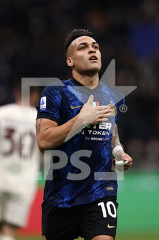 2022-03-04 - Lautaro Martinez (FC Internazionale) celebrates after scoring his side's second goal of the match - INTER - FC INTERNAZIONALE VS US SALERNITANA - ITALIAN SERIE A - SOCCER
