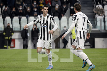 2022-03-06 - Alvaro Morata (Juventus FC) celebrates the goal - JUVENTUS FC VS SPEZIA CALCIO - ITALIAN SERIE A - SOCCER