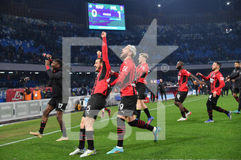 2022-03-06 - Milan players celebrate their victory at the end of the match - SSC NAPOLI VS AC MILAN - ITALIAN SERIE A - SOCCER