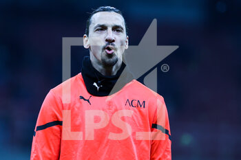 2022-03-12 - Zlatan Ibrahimovic of AC Milan reacts during the Serie A 2021/22 football match between AC Milan and Empoli FC at Giuseppe Meazza Stadium, Milan, Italy on March 12, 2022 - AC MILAN VS EMPOLI FC - ITALIAN SERIE A - SOCCER